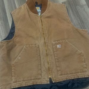 Carhartt distressed vest brown vtg vintage